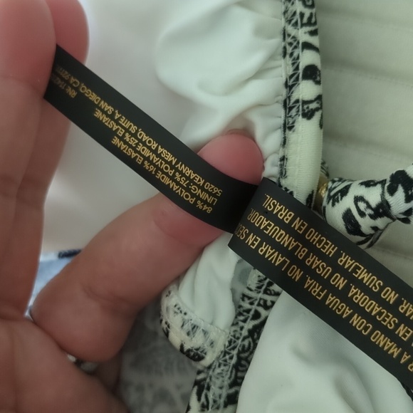 Vix Paula Hermanny Matching bikini set Romantic White Black Print With Gold - Picture 15 of 16